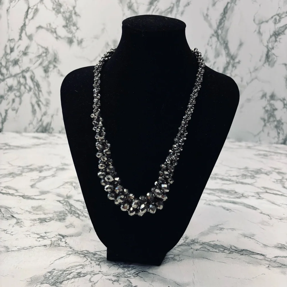 Elegant Silver Beaded Necklace